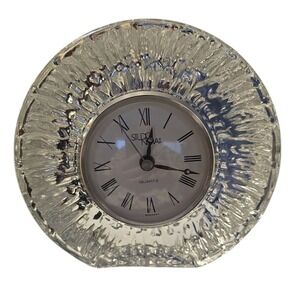 Studio Nova‎ Quartz Table Clock Clear Glass Round Germany Home Decor Accent